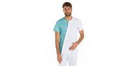 Chaqueta caballero microfibra asimetrica porcelana
