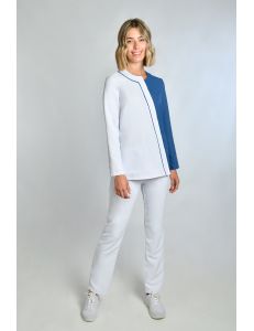 Chaqueta asimetrica microfibra azul