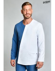 Chaqueta asimetrica microfibra azul